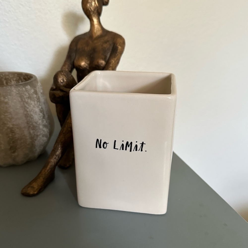 “No Limit” Rae Dunn Square Pencil Cup